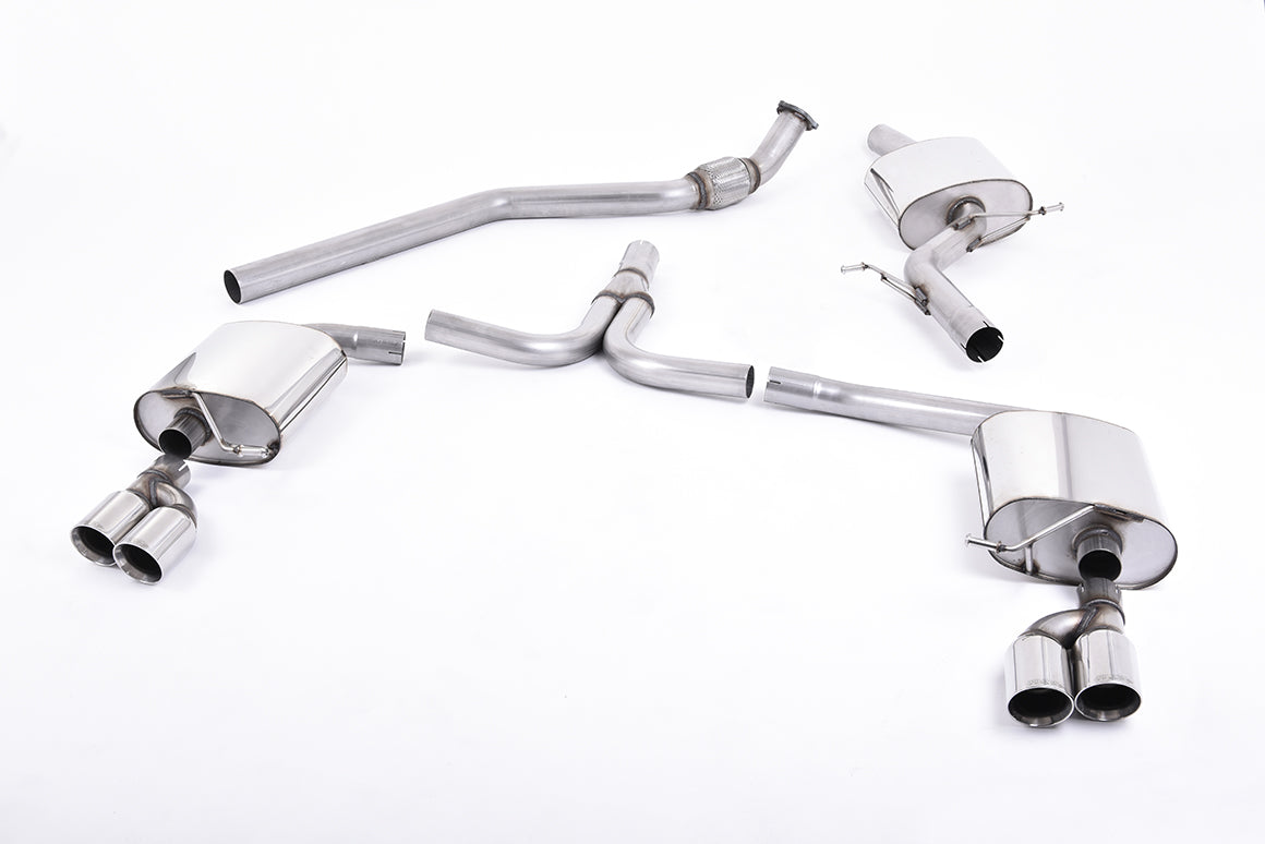 Milltek Sport Auspuffanlage passend für Audi A4 B8 & A5 8T 2.0TFSI S-Line Tiptronic mit S4 Heckansatz - 4 x 80 mm poliert ...