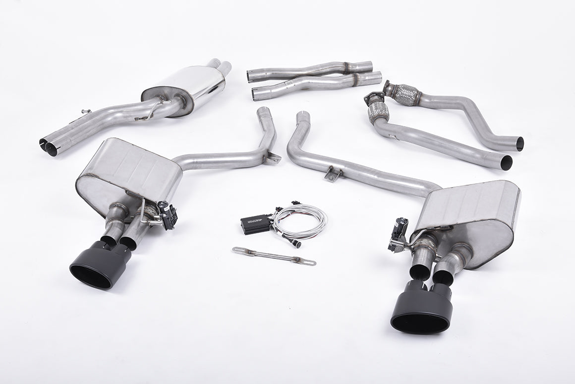 Milltek Sport Sportauspuff passend für Audi S4 & S5 3.0 B8 - schwarze Endrohre
