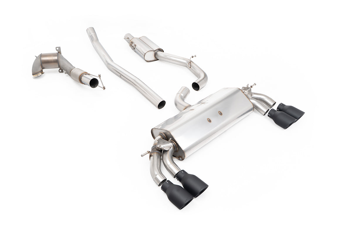 Milltek Sport Auspuffanlage passend für Audi S3 2.0 TFSI quattro 8V.2 - schwarze Endrohre