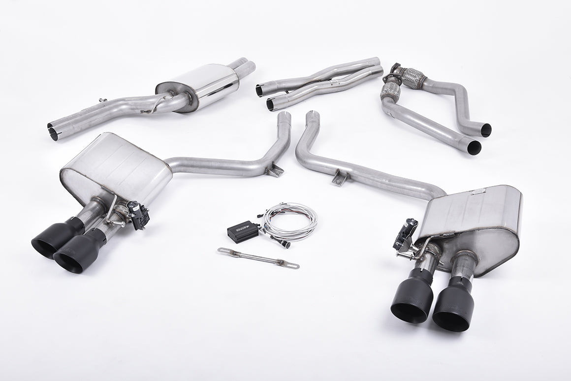 Milltek Sport Sportauspuff passend für Audi S4 & S5 3.0 B8.5 - schwarze Endrohre