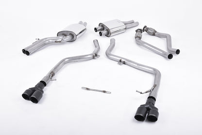 Milltek Sport Sportauspuff passend für Audi S4 & S5 3.0 B8 - schwarze Endrohre