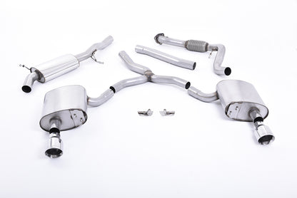 Milltek Sport Auspuffanlage passend für Audi A4 2.0 B9 quattro Saloon & Avant - polierte Endrohre