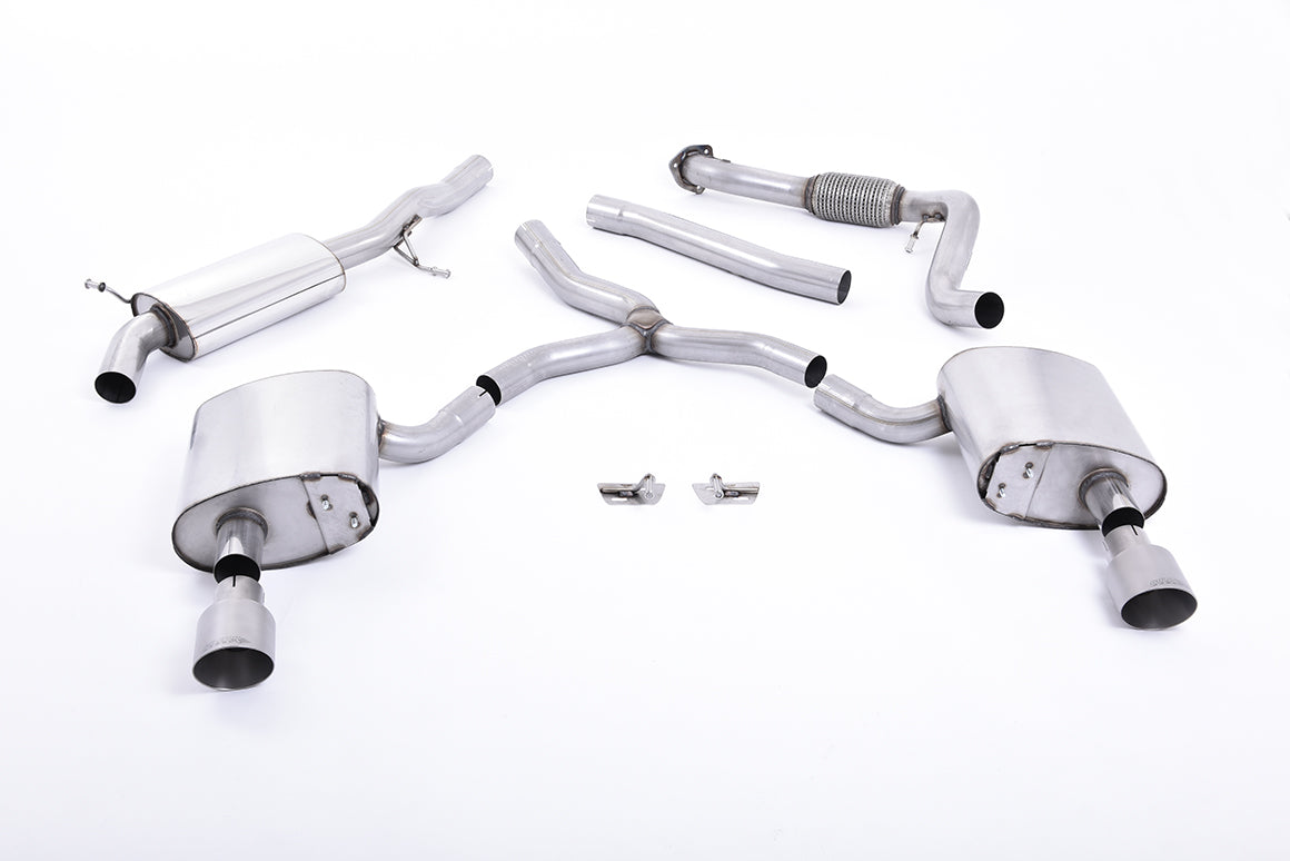 Milltek Sport Auspuffanlage passend für Audi A4 2.0 B9 quattro Saloon & Avant - titan Endrohre