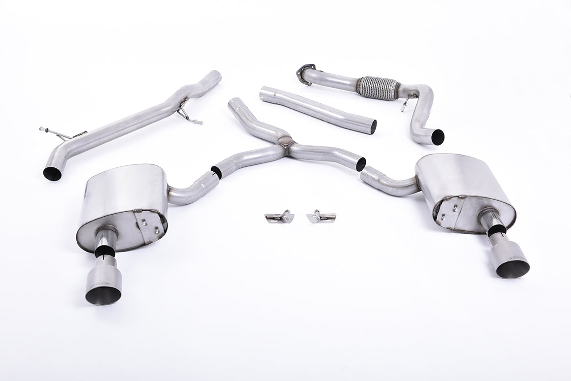 Milltek Sport Auspuffanlage passend für Audi A4 2.0 B9 quattro Saloon & Avant - titan Endrohre