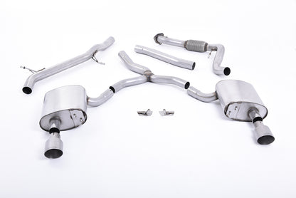 Milltek Sport Auspuffanlage passend für Audi A4 2.0 B9 quattro Saloon & Avant - titan Endrohre
