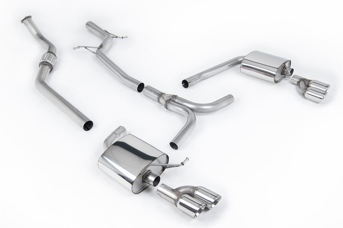Milltek Sport Auspuffanlage passend für Audi A4 2.0 S line B8 quattro Saloon & Avant - polierte Endrohre