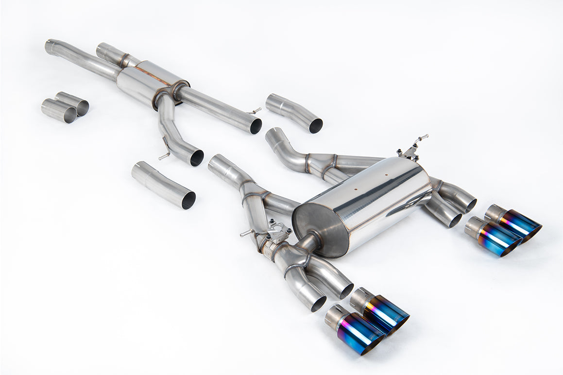 Milltek Sport Auspuffanlage passend für BMW M3 & M4 F80/F82/F83 Competition Coupe/Saloon - titan geflämmte Endrohre