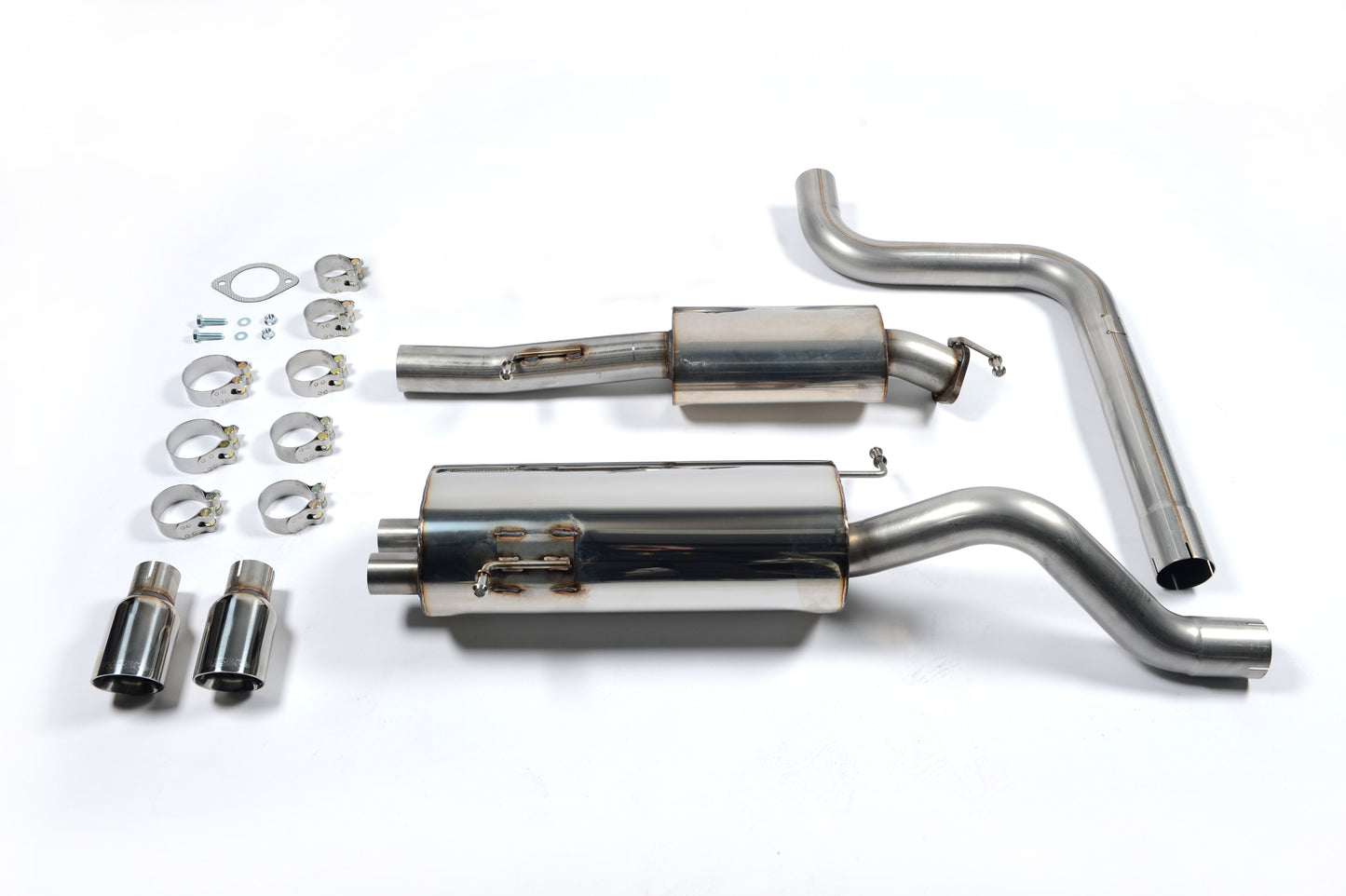 Milltek Sport Rennsport Abgasanlage passend für Ford Fiesta Mk7/7.5 ST 1.6T - resonated - polierte Endrohre