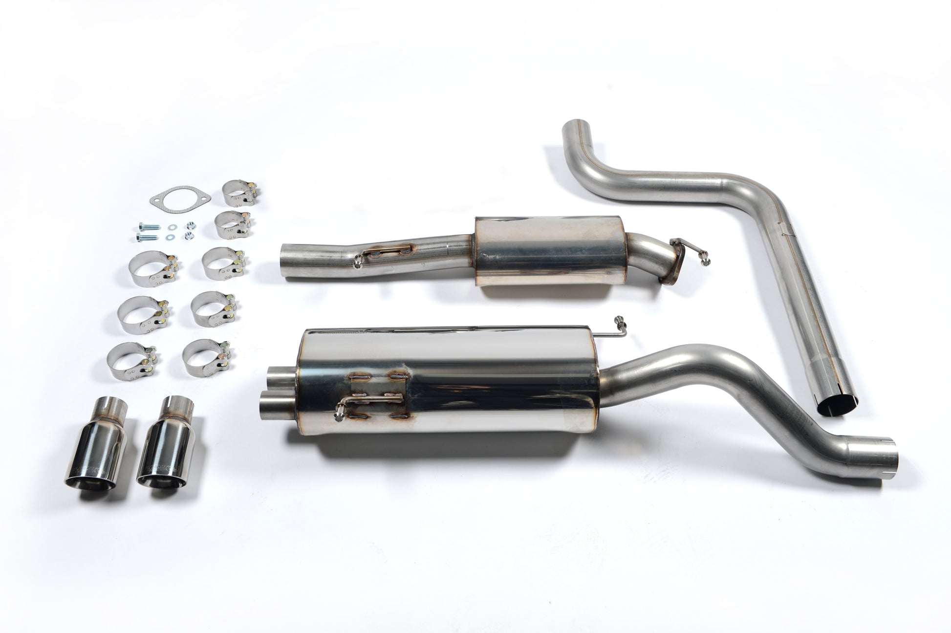 Milltek Sport Rennsport Abgasanlage passend für Ford Fiesta Mk7/7.5 ST 1.6T - resonated - polierte Endrohre