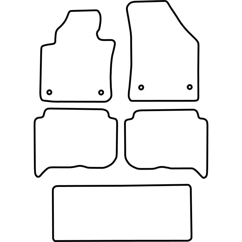 Autoteppiche passend für Volkswagen Touran 2007-2015 (7-Personen)