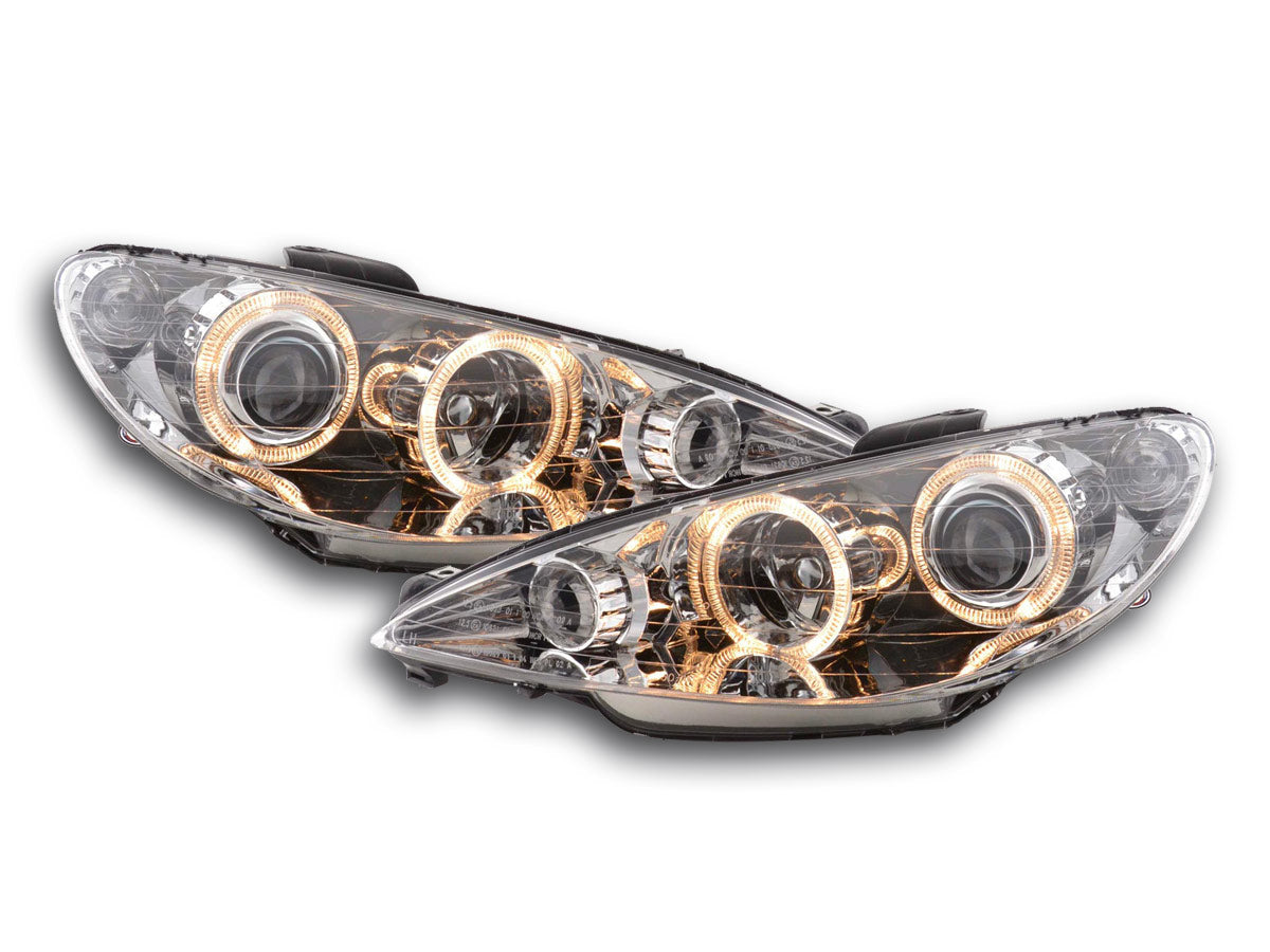 Scheinwerfer Set Angel Eyes Peugeot 206  98-03 chrom