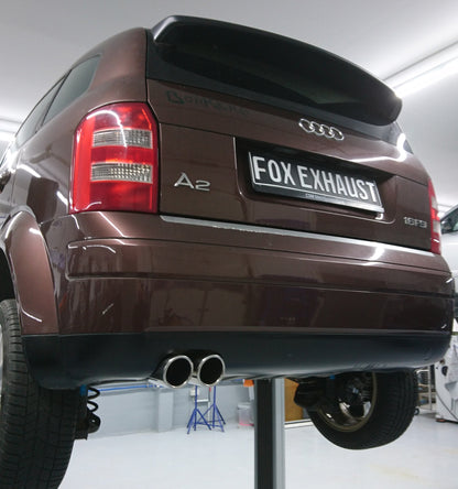 Audi A2 - 1,4l - 34l Tank Halbanlage ab Kat - 2x80 Typ 16 (Bestehend aus End- und Vorschalldämpfer mit Endrohr)
