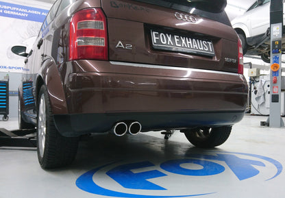 Audi A2 - 1,6l Halbanlage ab Kat - 2x80 Typ 16 (Bestehend aus End- und Vorschalldämpfer mit Endrohr)