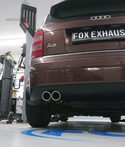 Audi A2 - 1,4l - 34l Tank Endschalldämpfer - 2x80 Typ 16