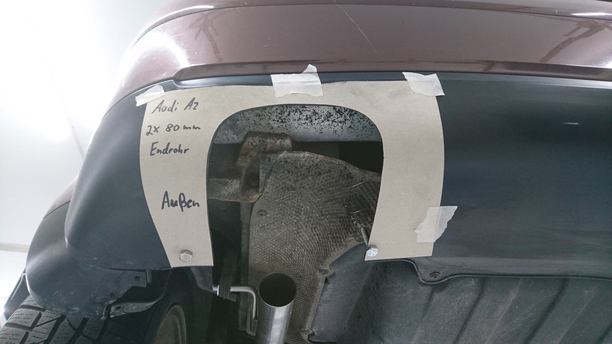 Audi A2 - 1,6l Halbanlage ab Kat - 2x80 Typ 16 (Bestehend aus End- und Vorschalldämpfer mit Endrohr)