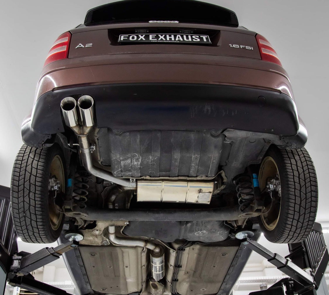 Audi A2 - 1,4l - 34l Tank Halbanlage ab Kat - 2x76 Typ 25 (Bestehend aus End- und Vorschalldämpfer mit Endrohr)