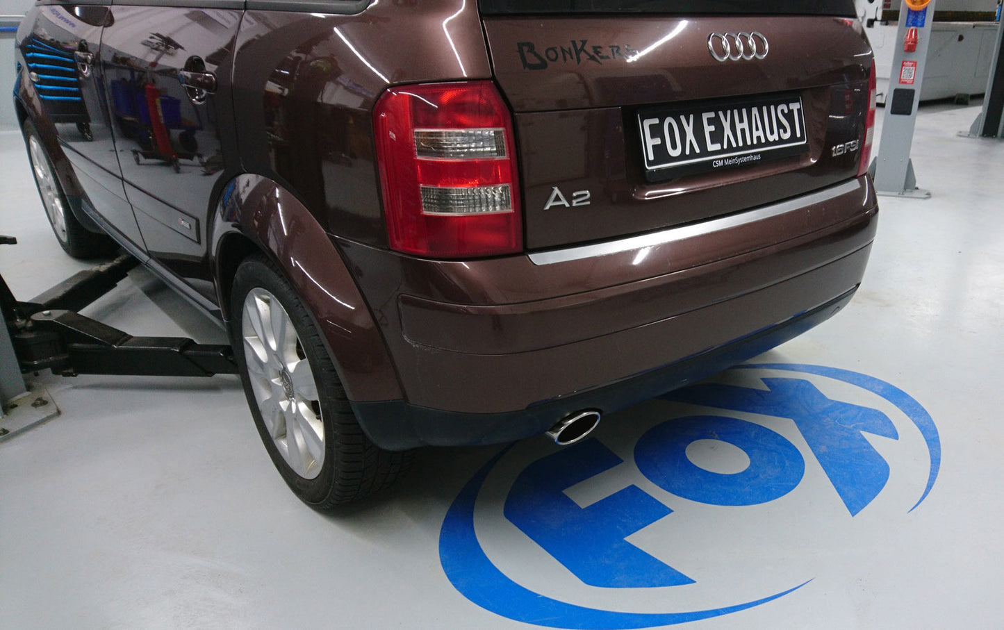 Audi A2 - 1,6l Halbanlage ab Kat - 115x85 Typ 32 (Bestehend aus End- und Vorschalldämpfer mit Endrohr)
