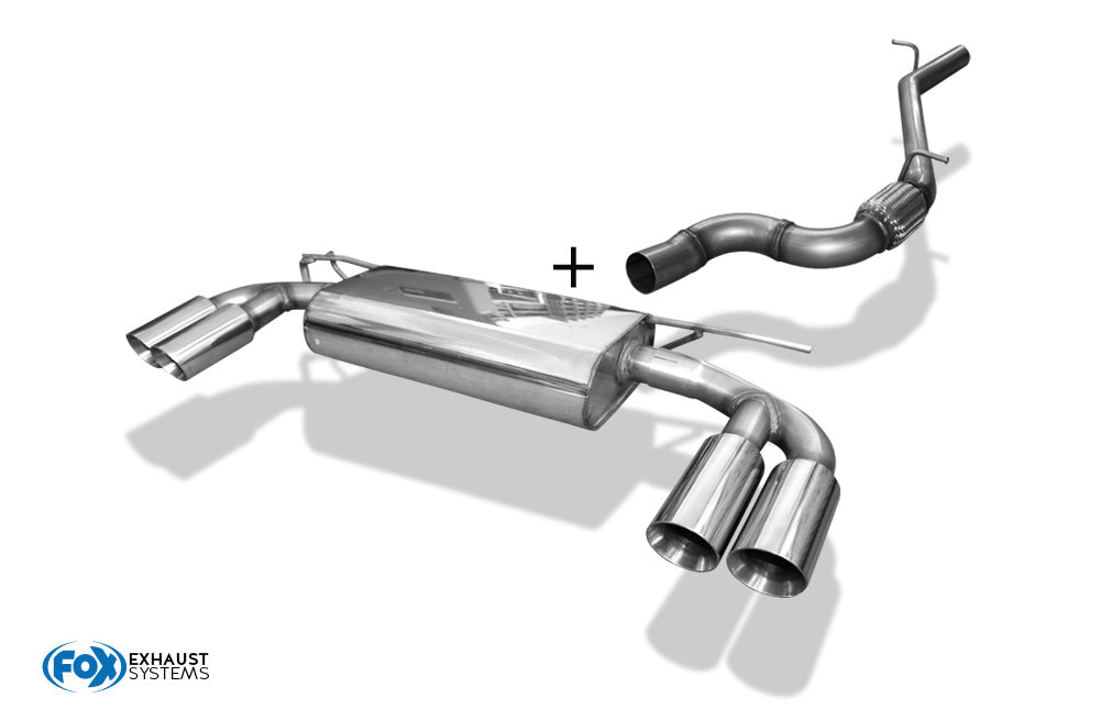Audi A3 - 8V Limousine quattro Endschalldämpfer Ausgang rechts/links inkl. Verbindungsrohr zum DPF - 2x90 Typ 25 rechts/links