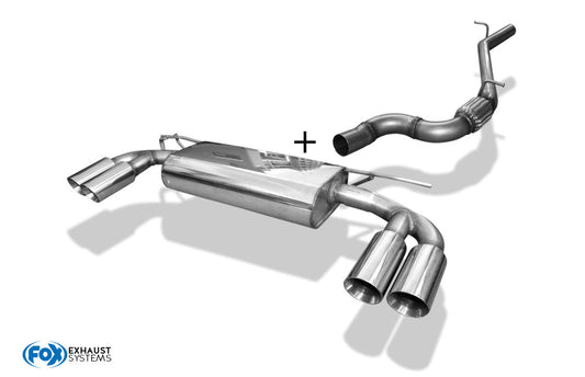Audi A3 - 8V Limousine quattro Endschalldämpfer Ausgang rechts/links inkl. Verbindungsrohr zum DPF - 2x90 Typ 25 rechts/links