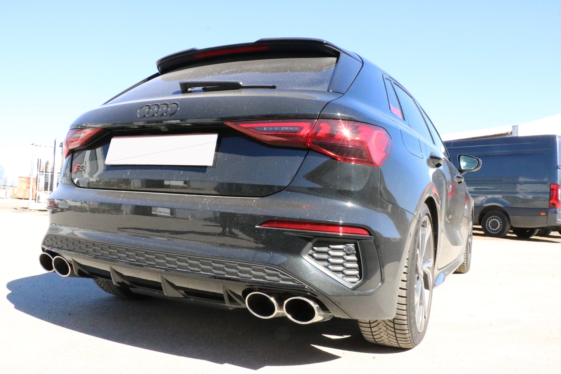 Audi A3 - GY Sportback Endschalldämpfer Ausgang rechts/links - 2x115x85 Typ 32 rechts/links passend für S3 Stoßstange