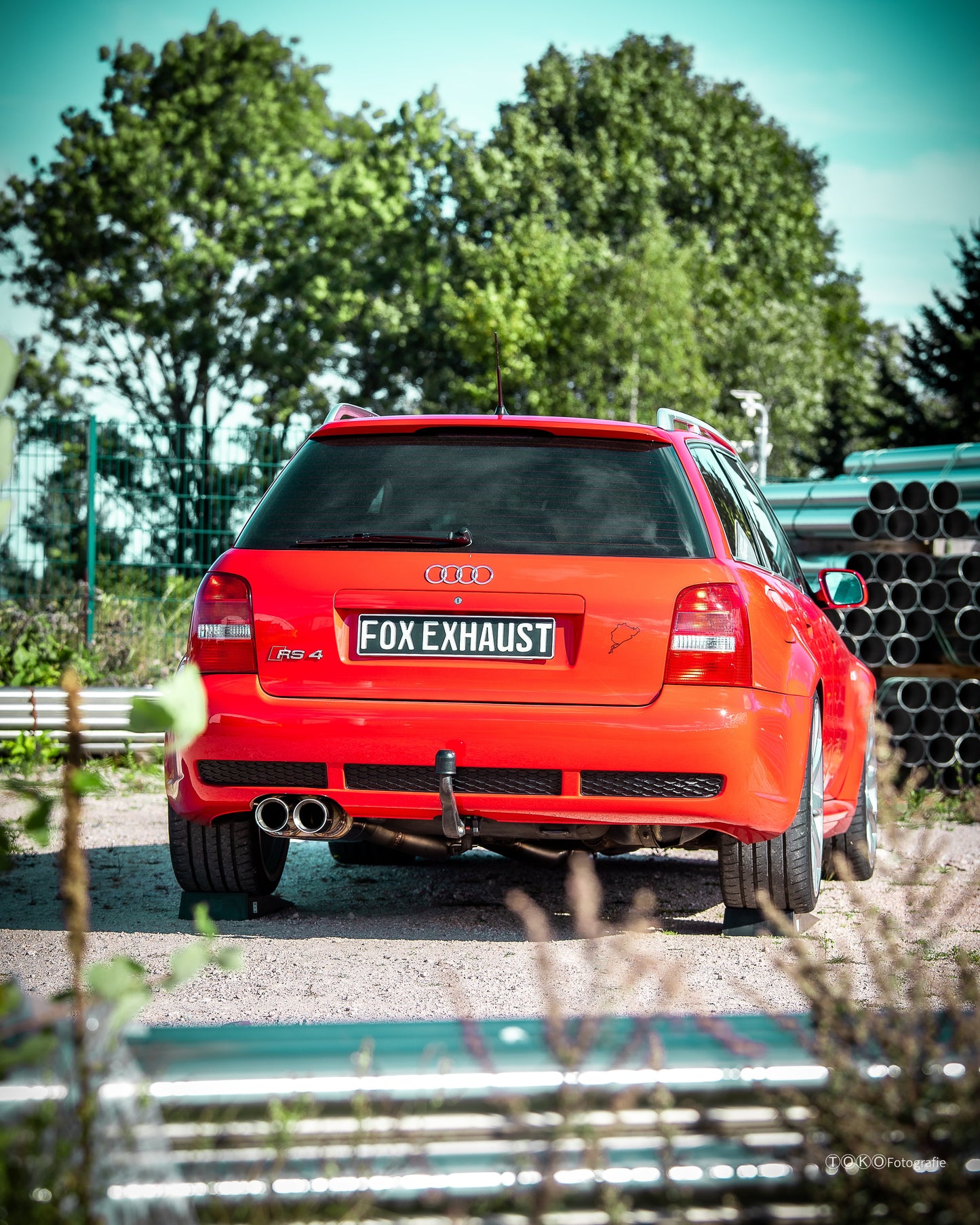Audi RS4 B5 - Edelstahl-System End- und Vorschalldämpfer 90mm - 2x90 Typ 25 - inkl. Y-Adapter auf 76mm Downpipes