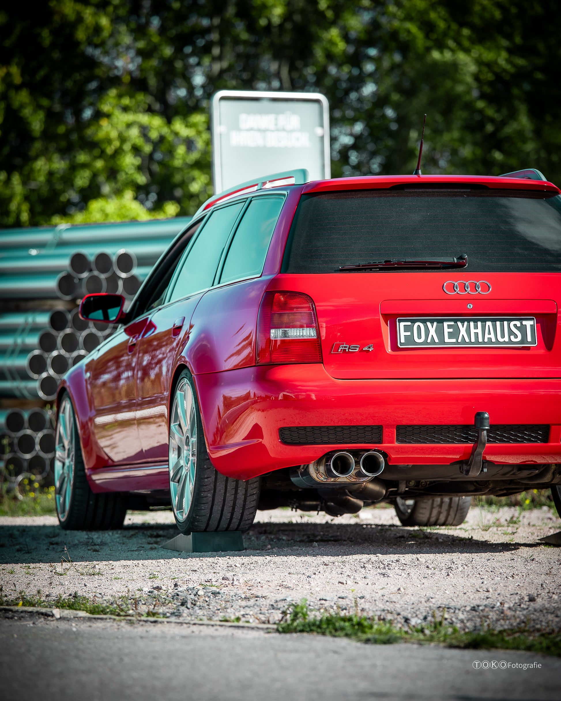 Audi RS4 B5 - Edelstahl-System End- und Vorschalldämpfer 90mm - 2x90 Typ 25 - inkl. Y-Adapter auf die originale Downpipe
