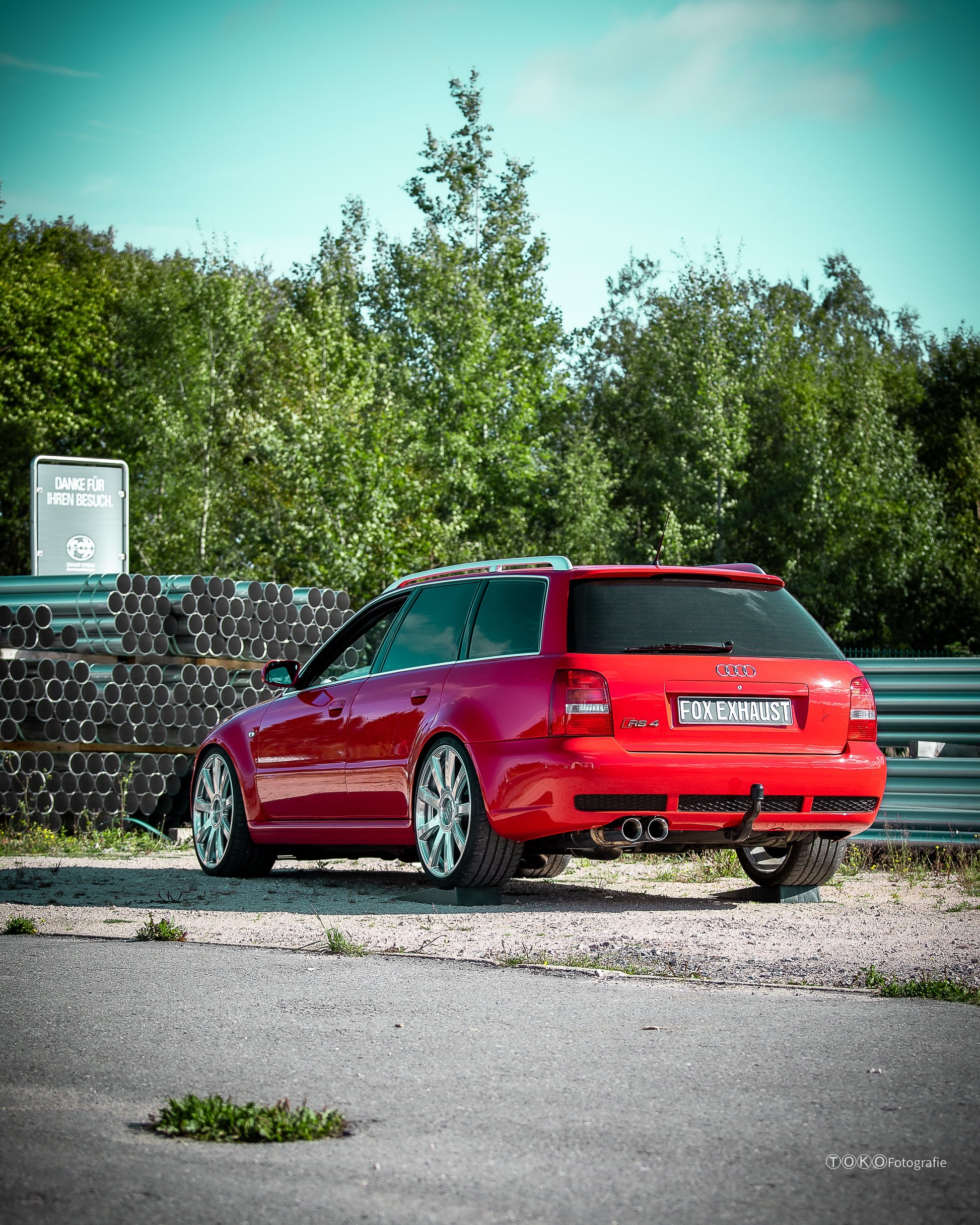 Audi RS4 B5 - Edelstahl-System End- und Vorschalldämpfer 90mm - 2x90 Typ 25 - inkl. Y-Adapter auf die originale Downpipe