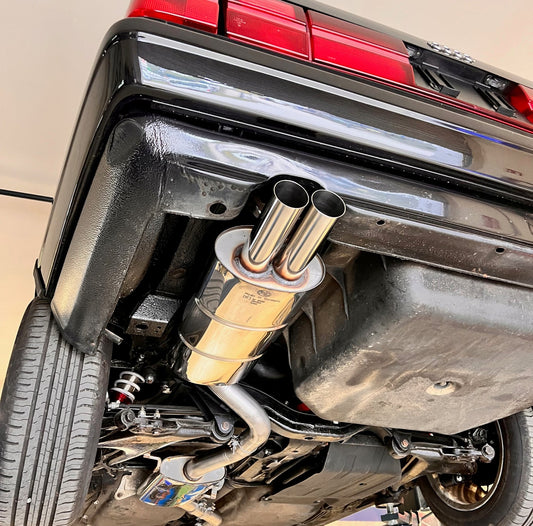Audi 100 quattro Typ C3/ Audi 200 Typ 44Q Halbanlage ab Kat, bestehend aus Endschalldämpfer und Vorschalldämpfer - 2x63 Ty...