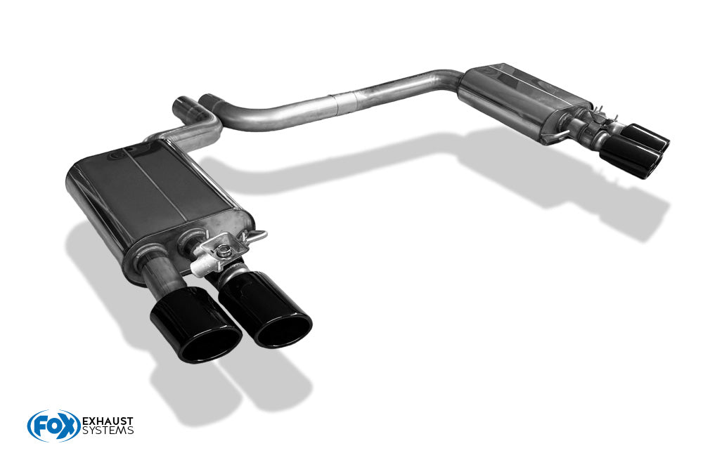 Audi S8 Typ 4H mit Abgasklappen Endschalldämpfer rechts/links zweiflutig - 2x100x77 Typ 38 rechts/links schwarz glänzend e...