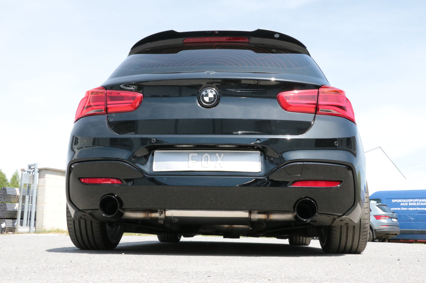 BMW F20/21 - 118i mit OPF Endschalldämpfer quer Ausgang rechts/links - 1x100 Typ 25 rechts/links schwarz emalliert