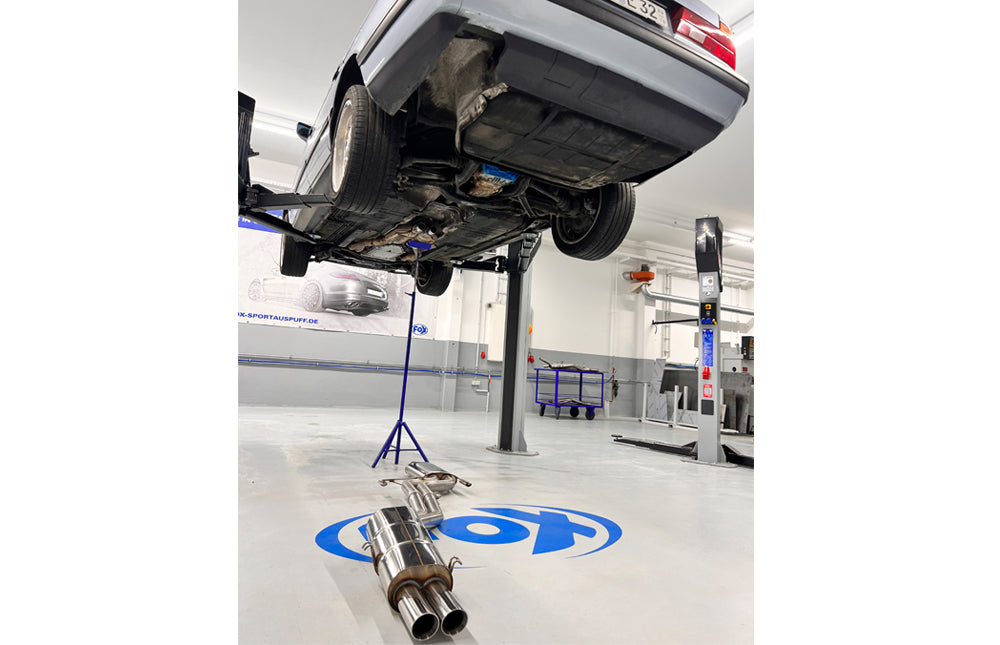 BMW E32 740i Endschalldämpfer und Vorschalldämpfer Ø2x63,5mm inkl. Montagematerial - 2x76 Typ 25