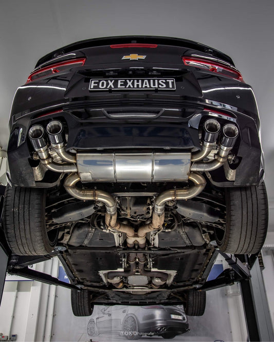 Chevrolet Camaro - A1XC Endschalldämpfer quer Ausgang rechts/links mit 2 Abgasklappen - 2x100 Typ 25 rechts/links mit schw...