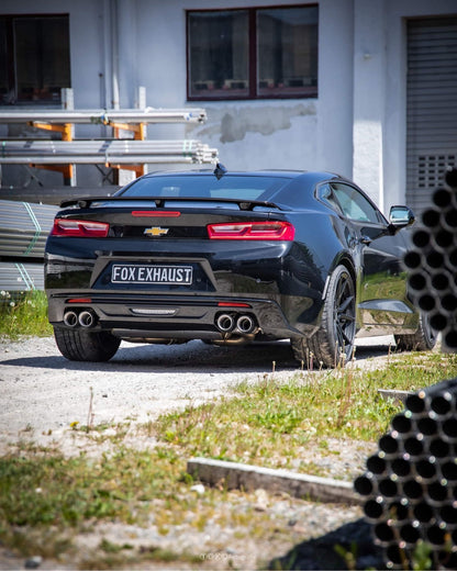 Chevrolet Camaro - A1XC Endschalldämpfer quer Ausgang rechts/links mit 2 Abgasklappen - 2x100 Typ 25 rechts/links mit schw...