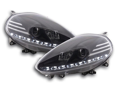 Scheinwerfer Set Daylight LED Tagfahrlicht Fiat Punto Evo  09-11 schwarz