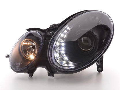 Scheinwerfer Set Daylight LED TFL-Optik Mercedes E-Klasse Typ W211  02-06 schwarz