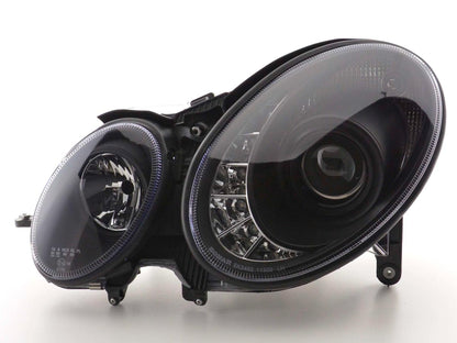Scheinwerfer Set Daylight LED TFL-Optik Mercedes E-Klasse Typ W211  02-06 schwarz