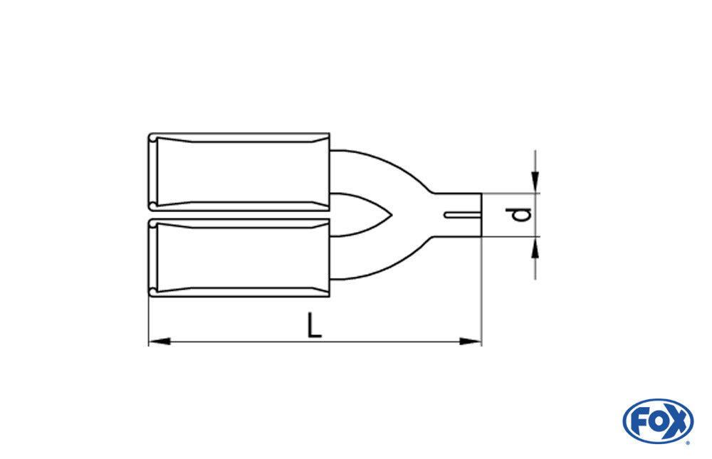 FOX Anschraubendrohr Typ 12 mit Schelle doppelt - Ø 100mm Rund eingerollt / gerade / ohne Absorber - L_ (mm) und d_ (mm innen) ist flexibel - muss angeben werden - L minimum 300mm und maximal 500mm