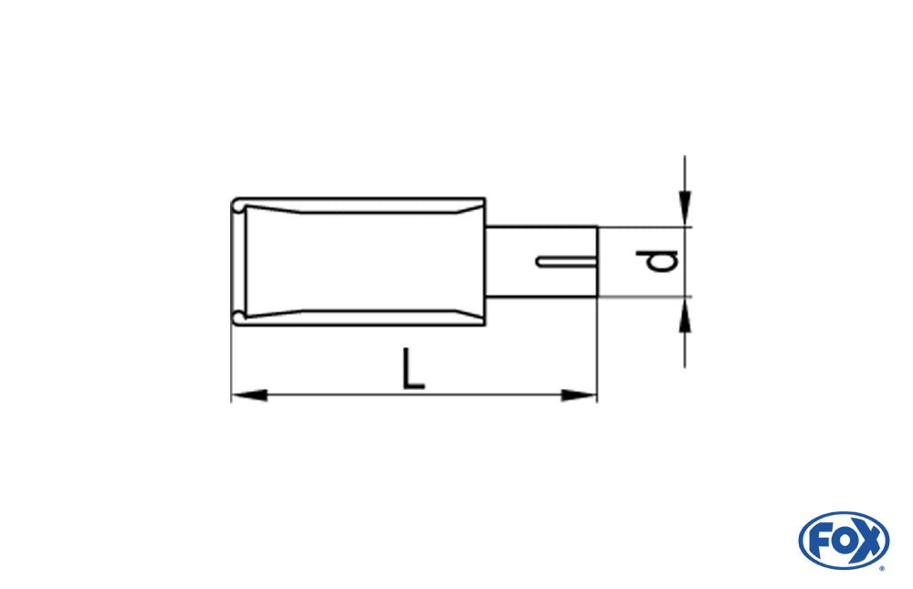 FOX Anschraubendrohr Typ 10 mit Schelle einfach - Ø 76mm Rund uneingerollt / gerade / ohne Absorber - L_ (mm) und d_ (mm innen) ist flexibel - muss angeben werden - L minimum 170mm und maximal 500mm