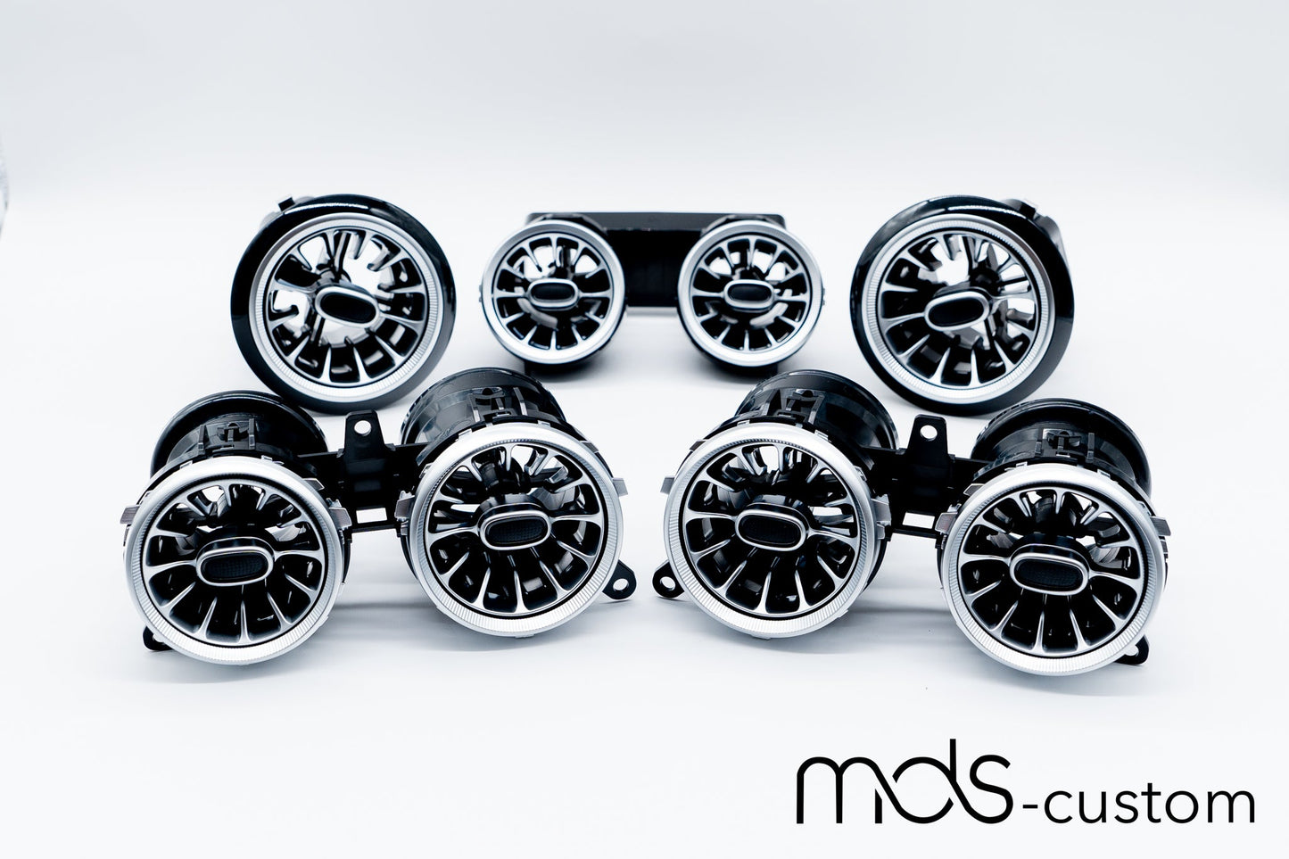 Mercedes E-Klasse W213 Ambientebeleuchtung Komplett-Set | Lüftungsdüsen und 3D-Hochtöner