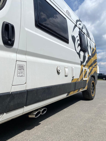 Fiat Ducato Wohnmobil Endrohr Ausgang zur Fahrerseite - 2x115x85 Typ 38