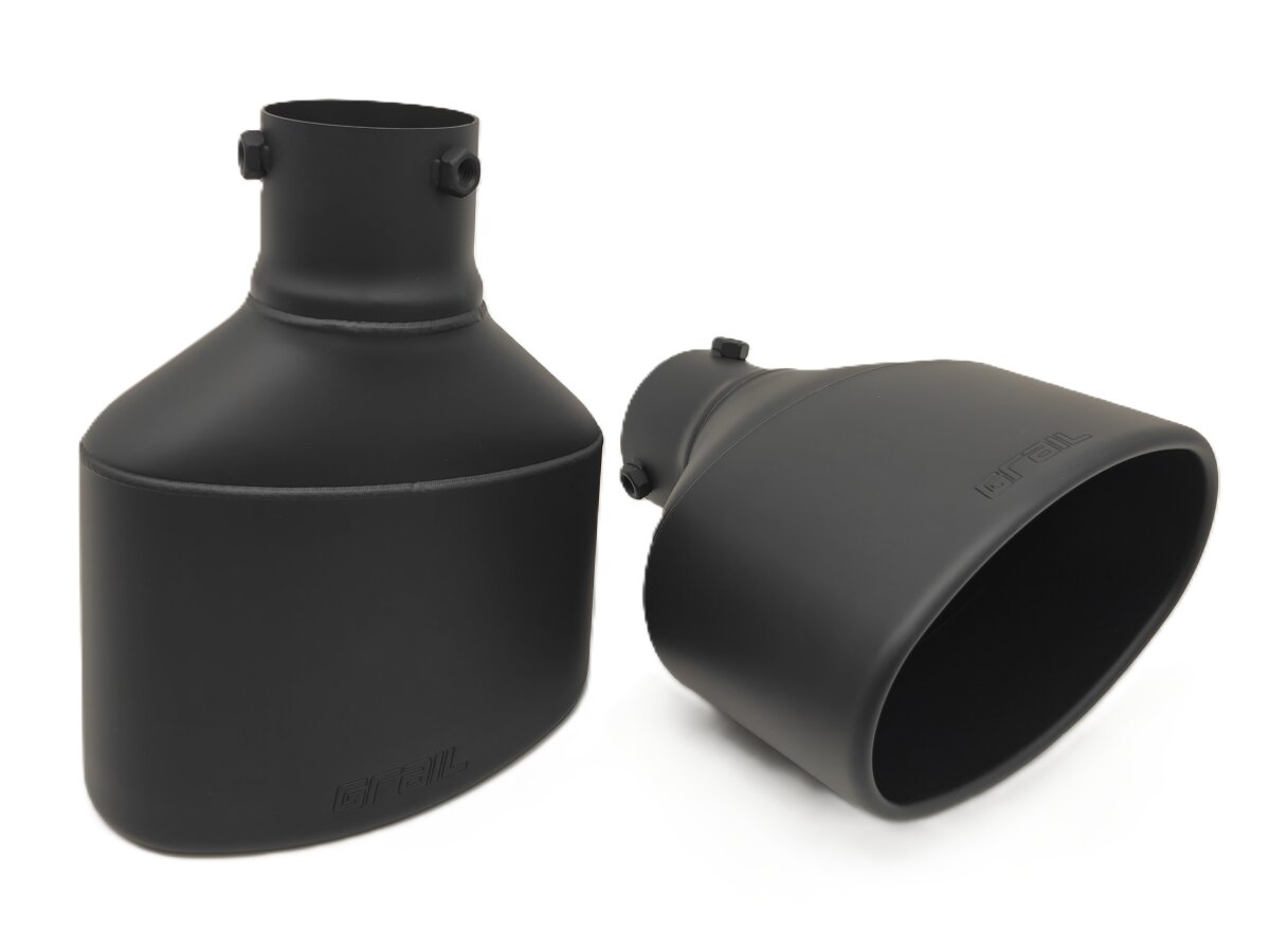 GRAIL Endrohrset | Schwarz | oval | passend für Audi S3 8Y Oval