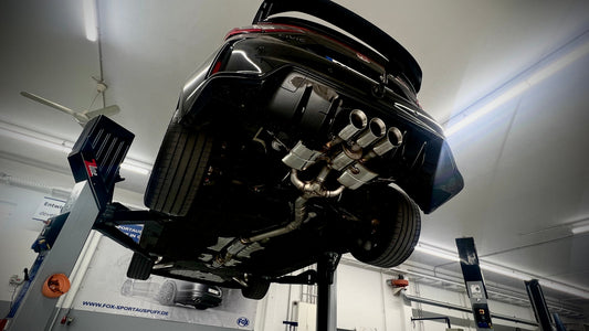 Honda Civic 11 Type R Halbanlage 80mm ab OPF bestehend aus 3 Endschalldämpfer mit 1x Abgasklappe, 1 Mittelschalldämpfer un...