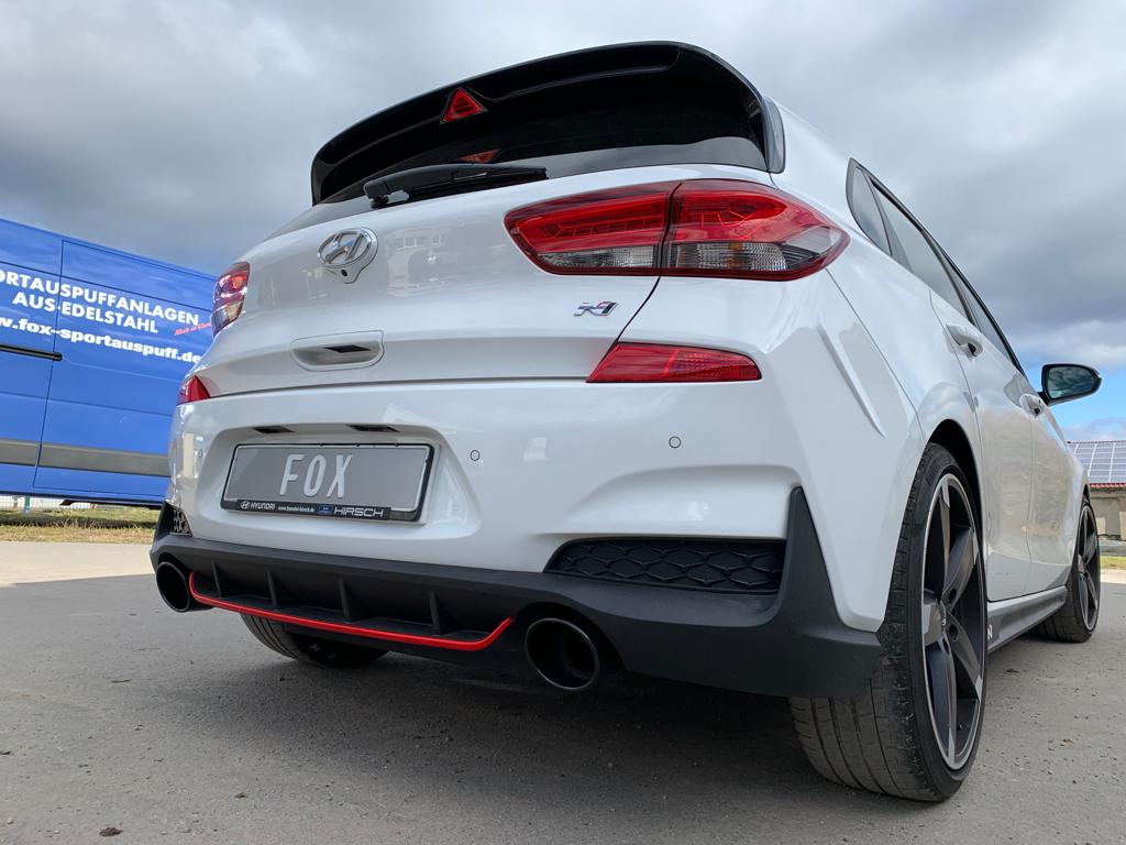 Hyundai i30N Performance + Fastback Endrohre passend auf den originalen Endschalldämpfer - 129x106 Typ 32 rechts/links sch...