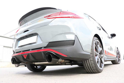 Hyundai i30N Performance Fastback - SCHWARZ Endschalldämpfer quer Ausgang rechts/links mit Abgasklappe - 1x114 Typ 25 rech...