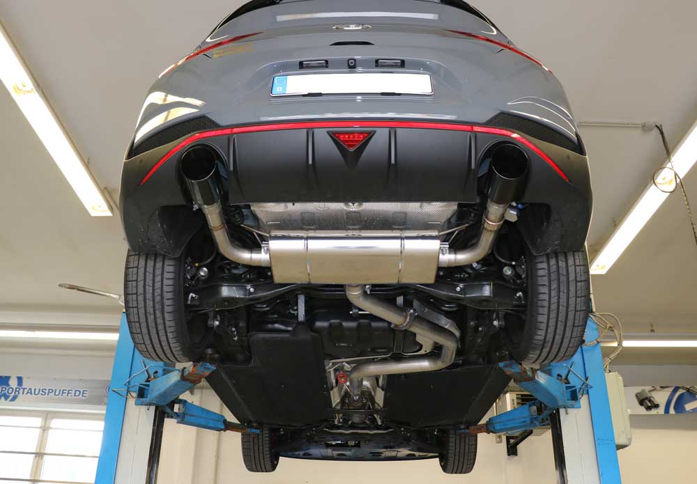 Hyundai i30N Performance Fastback - SCHWARZ Endschalldämpfer quer Ausgang rechts/links mit Abgasklappe - 1x114 Typ 25 rech...