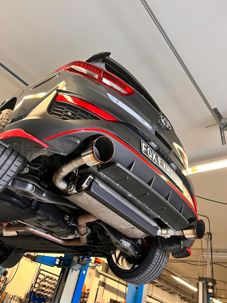 Hyundai i30N Facelift Endrohre passend auf den originalen Endschalldämpfer - 1x130 Typ 14 rechts/links mit eingefärbten Rand