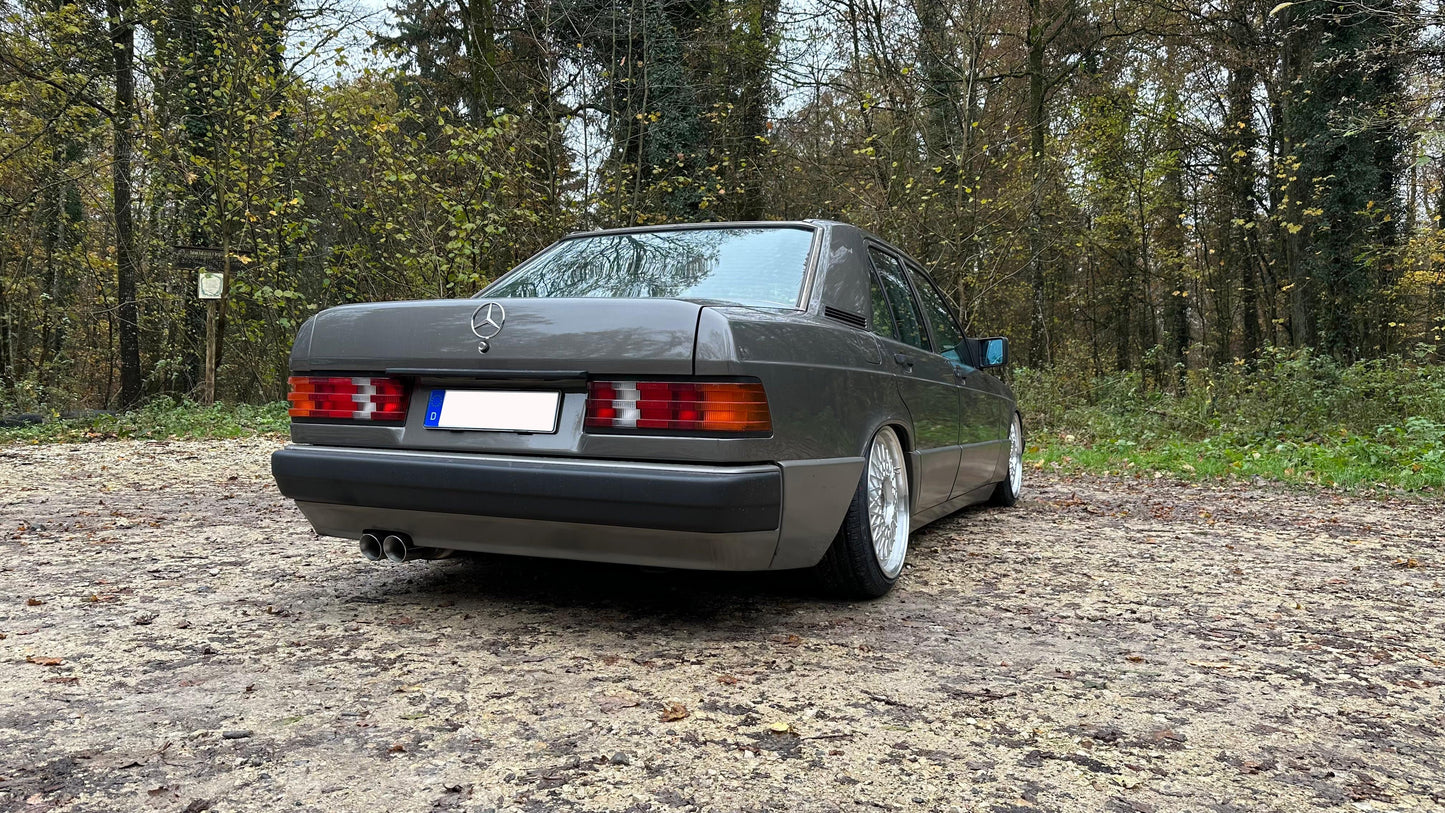 Mercedes 190 W201 Endschalldämpfer und Vorschalldämpfer - 2x76 Typ 25