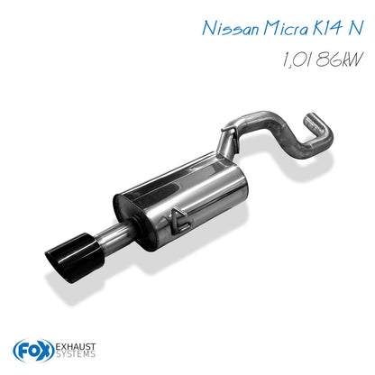 Nissan Micra K14 N Endschalldämpfer - 1x90 Typ 25 schwarz emalliert