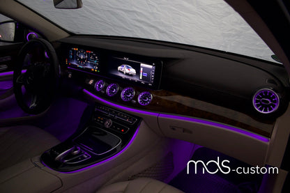 Mercedes E-Klasse W213 Ambientebeleuchtung Komplett-Set | Lüftungsdüsen und 3D-Hochtöner