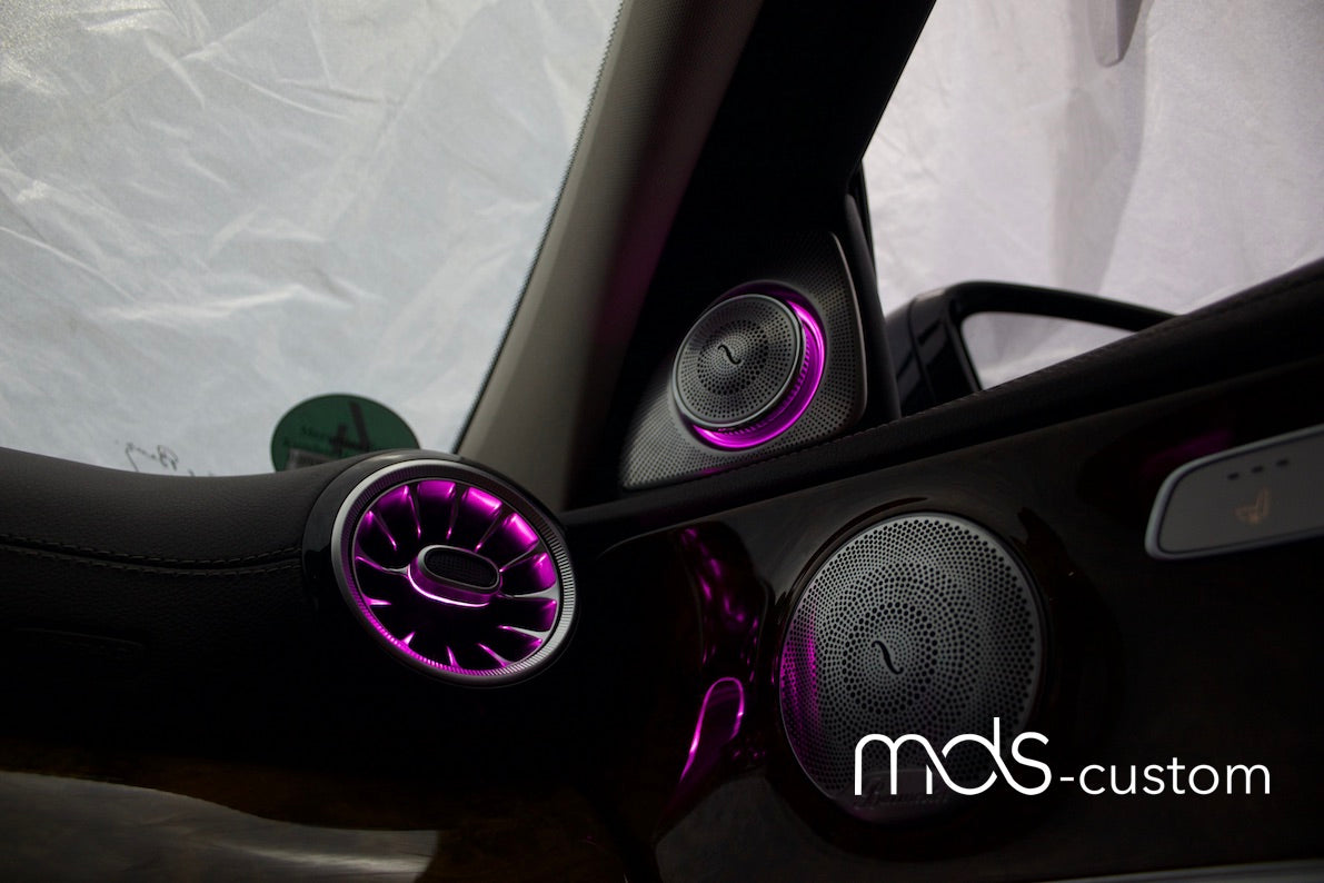 Mercedes W213 3D-Hochtöner mit Ambientebeleuchtung – Nachrüstsatz für Mercedes E-Klasse